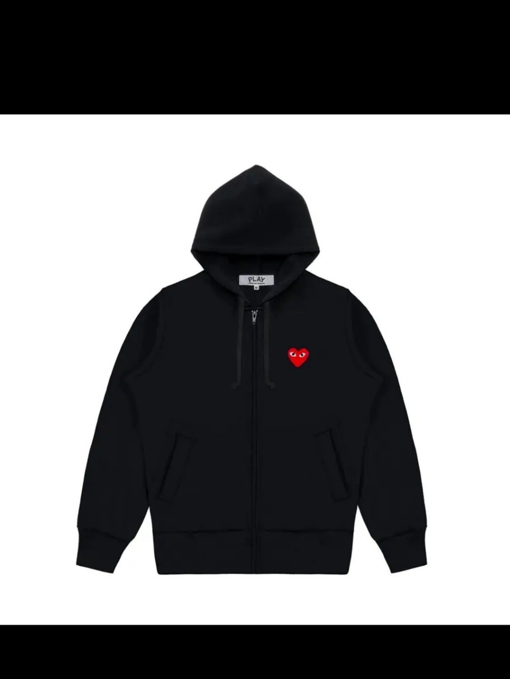 PLAY CDG Zip Up Hoodie Black Mens Size Small
